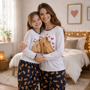 Kit Duo Corações em Sintonia - Pijamas Mãe e Filha