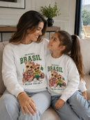 Kit Le Pink Mom & Mini Brasil Collection™ - Moletons Mãe & Filha - Estampas exclusivas