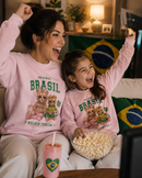 Kit Le Pink Mom & Mini Brasil Collection™ - Moletons Mãe & Filha - Estampas exclusivas