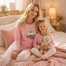 Kit Duo Corações em Sintonia - Pijamas Mãe e Filha