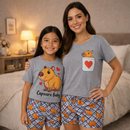 Kit Duo Abraço Quentinho - Pijamas Estampa Capivaras Mãe & Filha