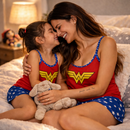 Kit Duo Heroínas Maravilha - Pijamas Mãe e Filha