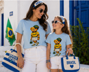 Kit T-Shirts Mãe & Filha Torcida CHIC - Especial Copa do Mundo