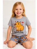 Kit Duo Abraço Quentinho - Pijamas Estampa Capivaras Mãe & Filha