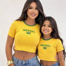 Kit de Camisetas Mãe & Filha - Juntas na Torcida - Especial Copa do Mundo